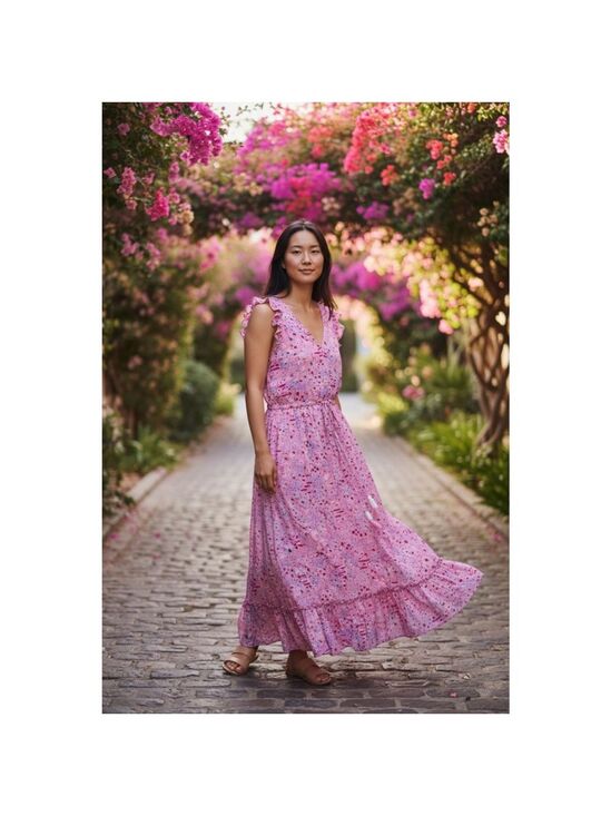 BLACK TAPE Dresses & Skirts - Black Tape Petite Small Cherry Blossom Maxi Dress